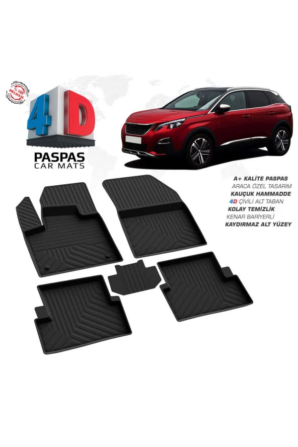 Peugeot 3008 Allure 4D Havuzlu Paspas 2016 ve Üzeri ürün görseli 1