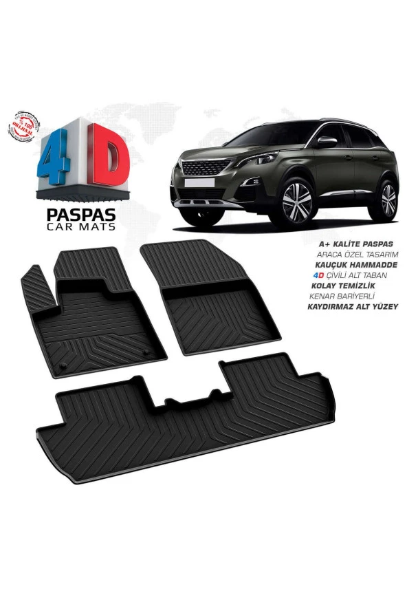 Peugeot 3008 GT-Line 4D Havuzlu Paspas 2016 ve Üzeri ürün görseli 1