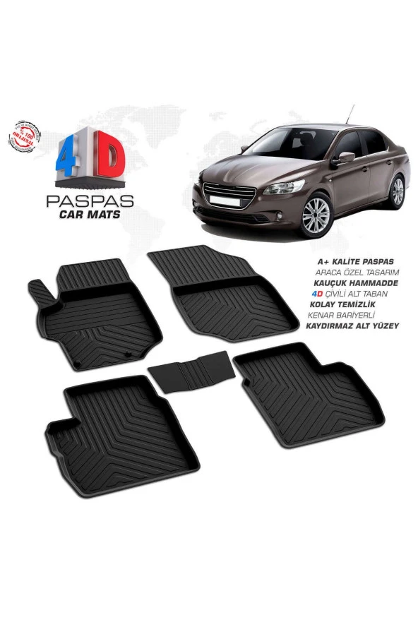 Peugeot 301 4D Havuzlu Paspas 2013 ve Üzeri A+Kalite ürün görseli 1