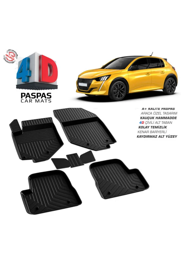 Peugeot 208 4D Havuzlu Paspas 2019 Üzeri A+Kalite ürün görseli 1