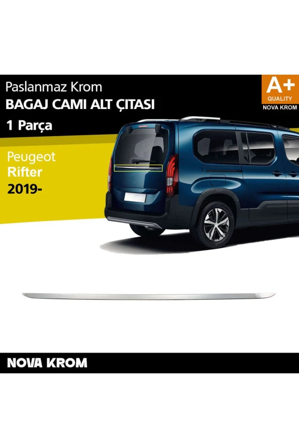 Peugeot Rifter Krom Bagaj Camı Alt Çıtası 2019 ve Üzeri ürün görseli 1