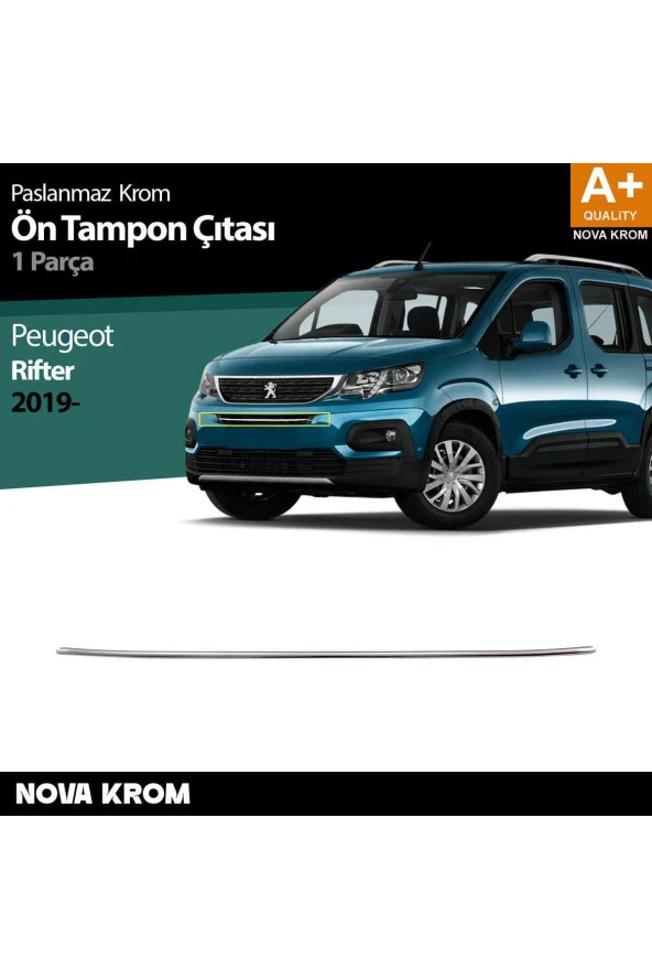 Peugeot Rifter Krom Ön Tampon Çıtası 1 Prç. 2019 Üzeri ürün görseli 1