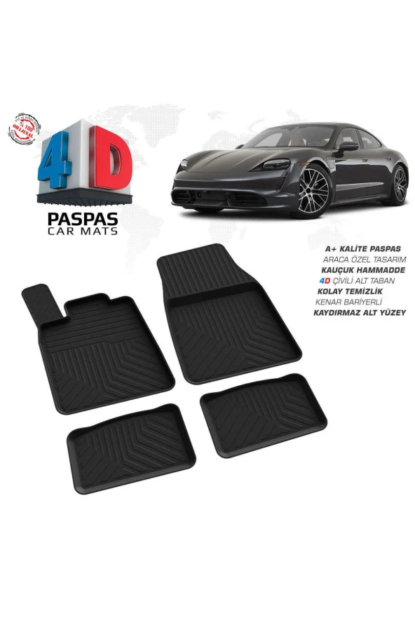 Porsche Taycan 4D Havuzlu Paspas 2020 Üzeri A+Kalite ürün görseli 1