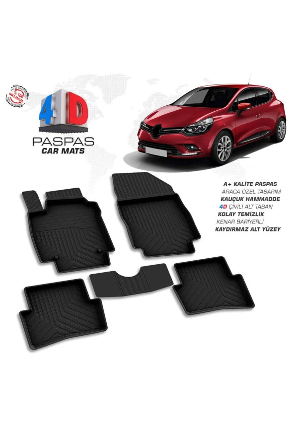 Renault Clio 4 4D Havuzlu Paspas 2012 ve Üzeri A+Kalite ürün görseli 1