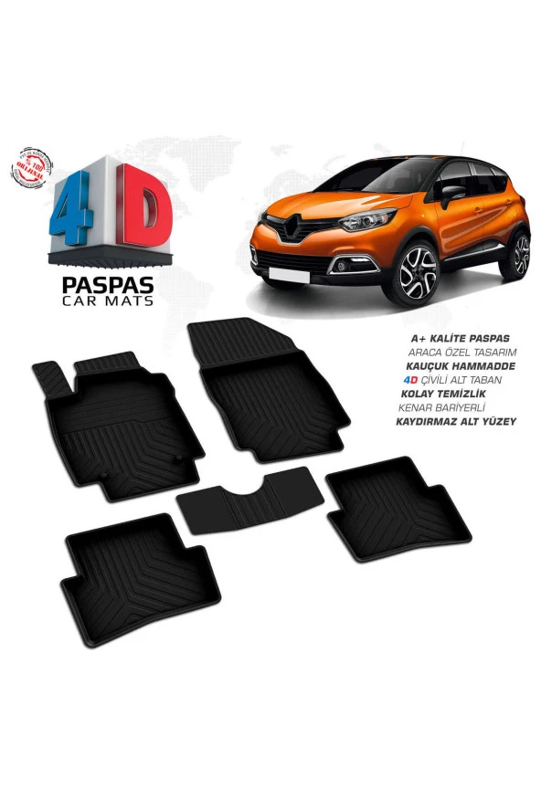 Renault Captur 4D Havuzlu Paspas 2013-2020 A+Kalite ürün görseli 1
