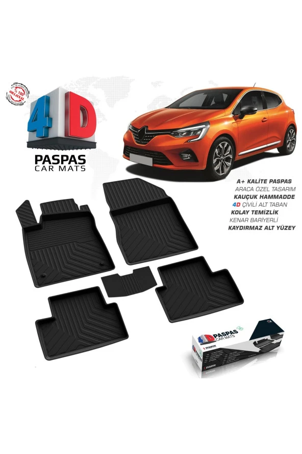 Renault Clio 5 4D Havuzlu Paspas 2019 ve Üzeri A+Kalite ürün görseli 1