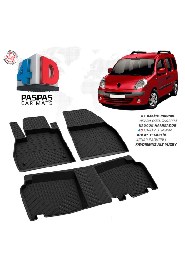 Renault Kangoo 4D Havuzlu Paspas 2008 ve Üzeri A+Kalite ürün görseli 1