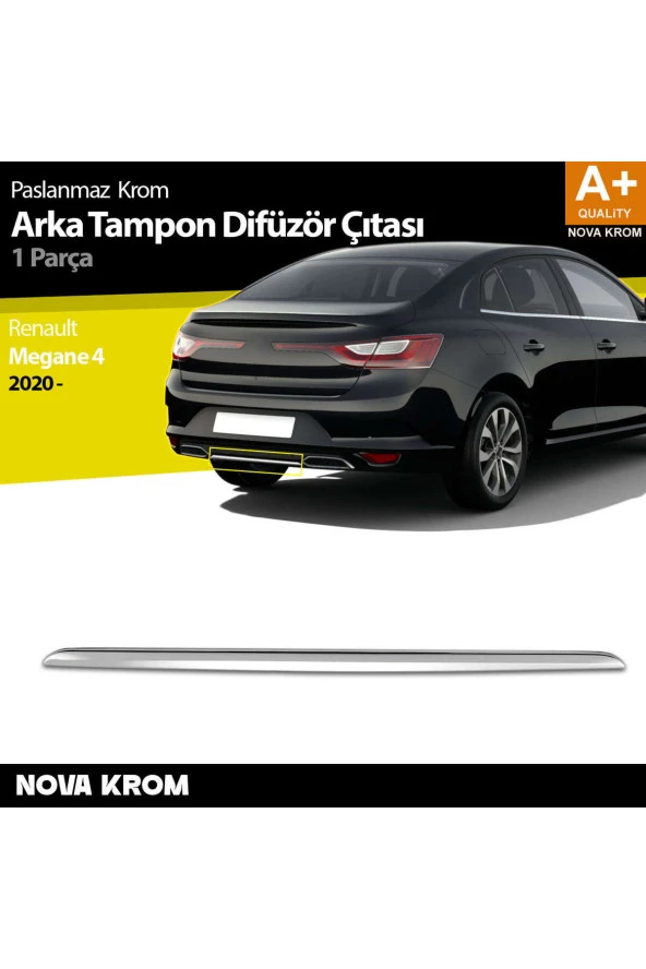 Renault Megane 4 Krom Arka Tampon Difüzör Çıtası 2020 Üzeri ürün görseli 1