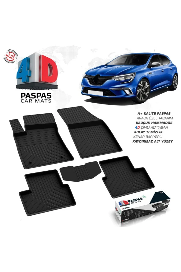 Renault Megane 4 HB 4D Havuzlu Paspas 2016 ve Üzeri A+Kalite ürün görseli 1