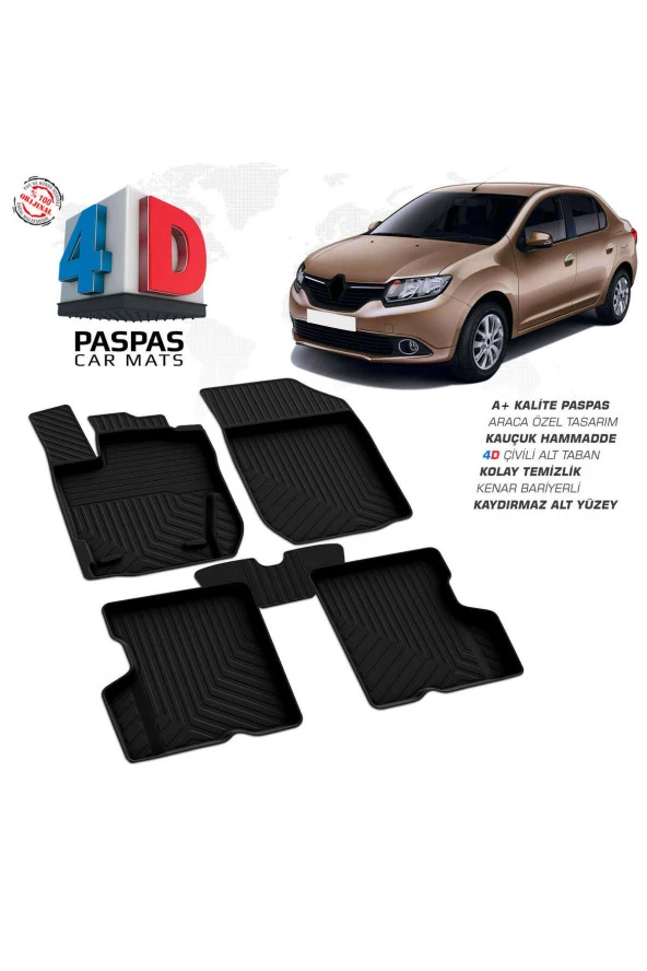 Renault Symbol 3 4D Havuzlu Paspas A+Kalite 2013 ve Üzeri ürün görseli 1