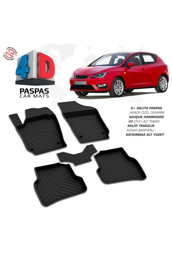Seat Ibiza 4D Havuzlu Paspas 2009-2017 A+Kalite ürün görseli 1