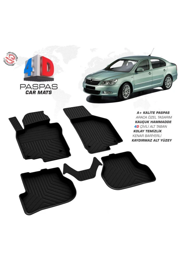Skoda Octavia A5 4D Havuzlu Paspas 2008-2013 A+Kalite ürün görseli 1