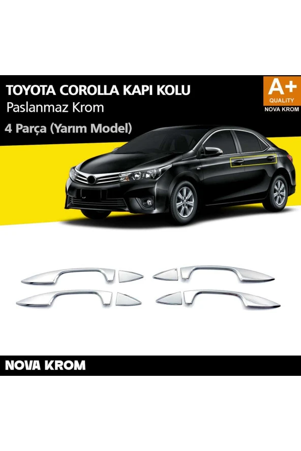 Toyota Corolla Krom Kapı Kolu Yarım Model 4 Prç. 2013-2018 ürün görseli 1