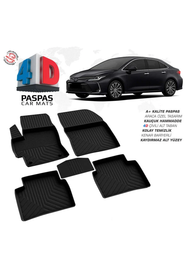 Toyota Corolla 4D Havuzlu Paspas 2019 Üzeri A+Kalite ürün görseli 1