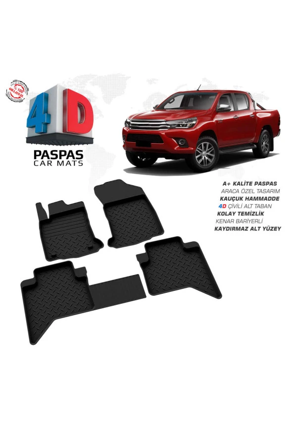 Toyota Hilux 8 4D Havuzlu Paspas 2015 ve Üzeri A+Kalite ürün görseli 1