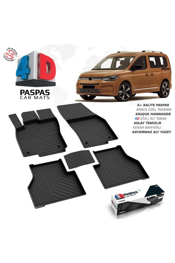 VW Caddy 4D Havuzlu Paspas 2020 ve Üzeri A+Kalite ürün görseli 1