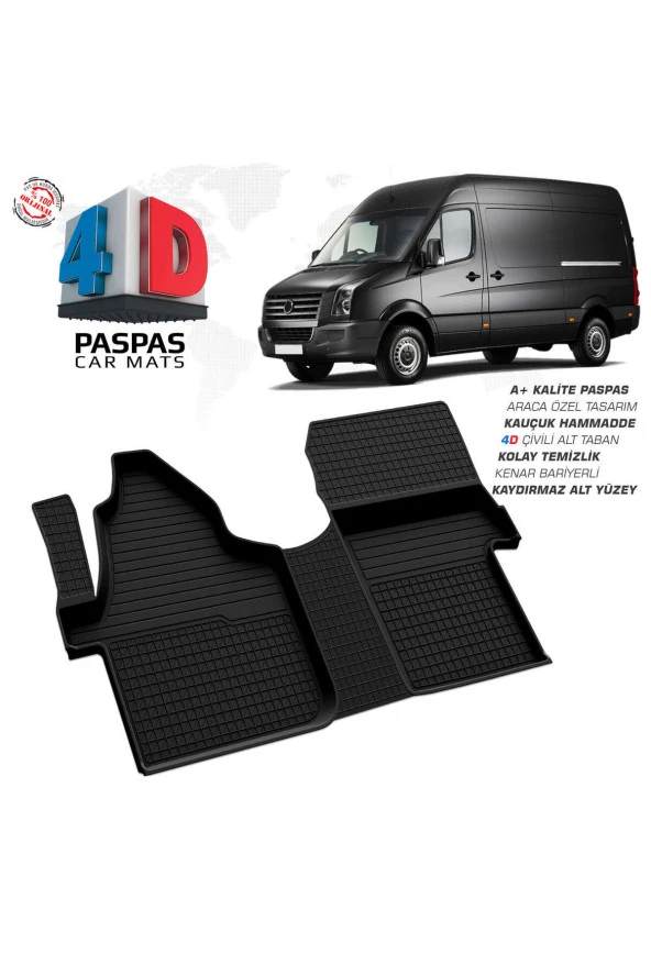 VW Crafter 4D Havuzlu Paspas 2006 Üzeri Ön Çift Koltuk ürün görseli 1