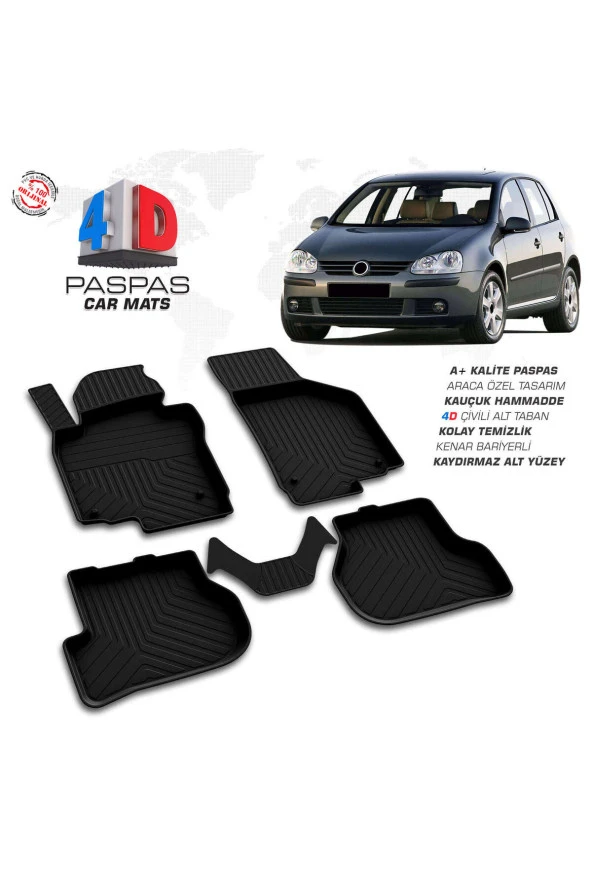 VW Golf 5 4D Havuzlu Paspas 2004 ve Üzeri A+Kalite ürün görseli 1