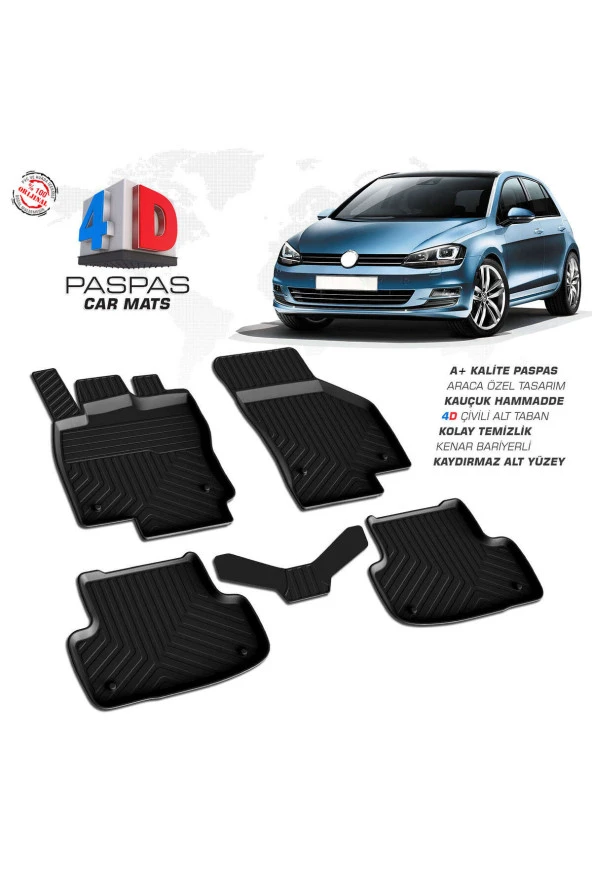 VW Golf 7 4D Havuzlu Paspas 2013-2020 A+Kalite ürün görseli 1