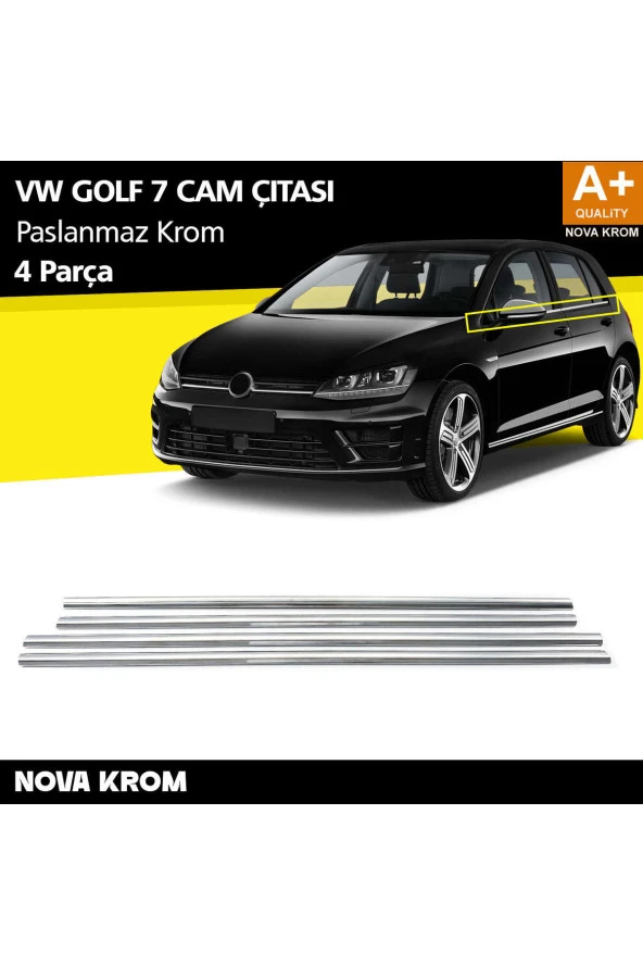 VW Golf 7 Krom Cam Çıtası 4 Prç 2013-2020 ürün görseli 1