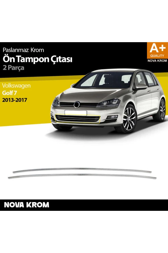 VW Golf 7 Krom Ön Tampon Çıtası 2 Prç. 2013-2017 ürün görseli 1