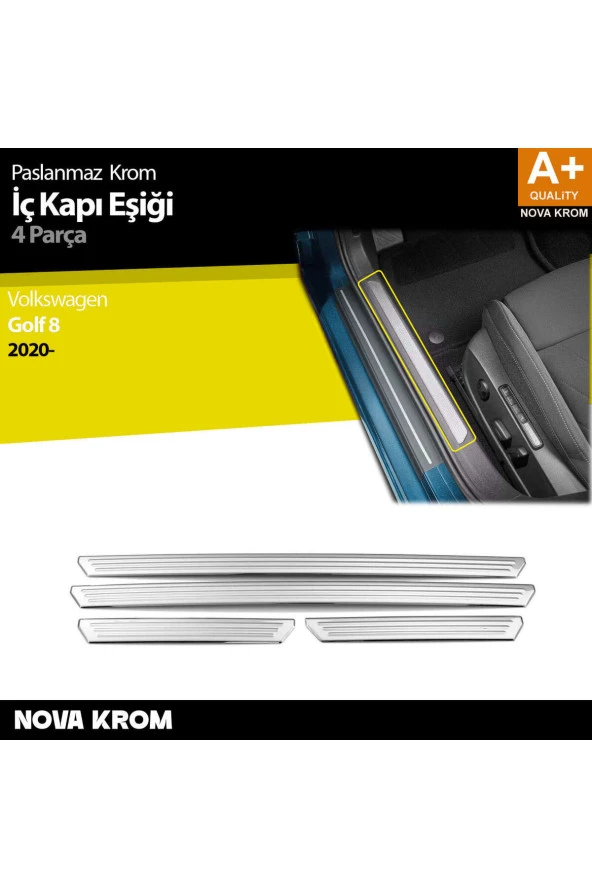 VW Golf 8 HB Krom İç Kapı Eşiği 4 Prç. 2020 Üzeri ürün görseli 1