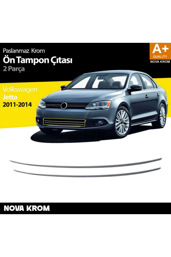 VW Jetta Krom Ön Tampon Çıta 2 Prç 2011-2014 ürün görseli 1