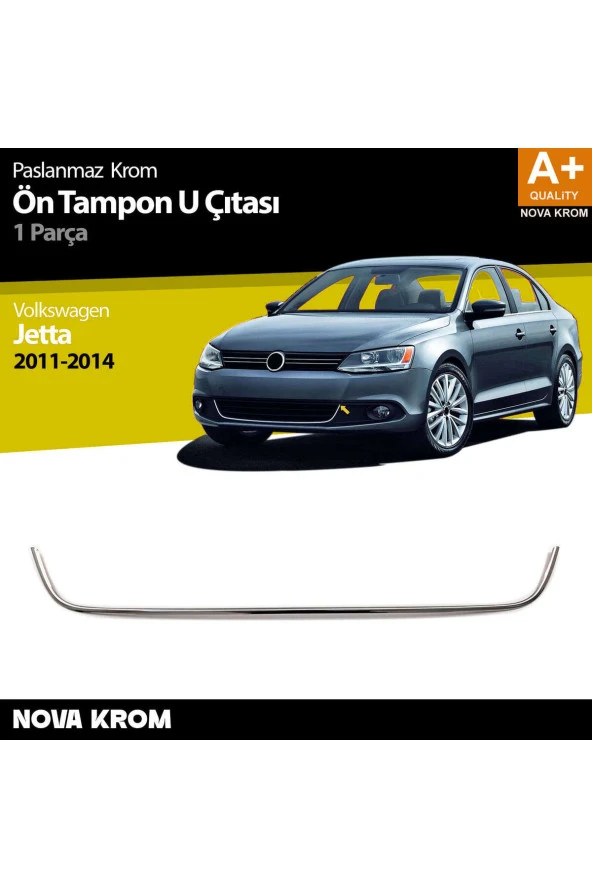 VW Jetta Krom U Formlu Ön Tampon Çıtası 1 Prç. 2011-2014 ürün görseli 1