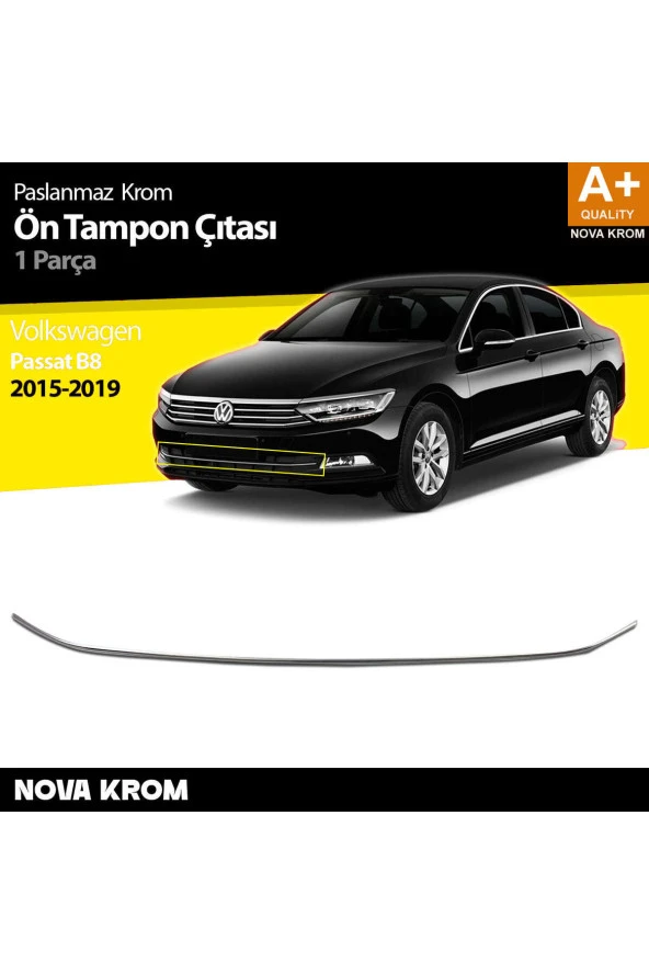 VW Passat B8 Krom Ön Tampon Çıtası 2015-2019 ürün görseli 1