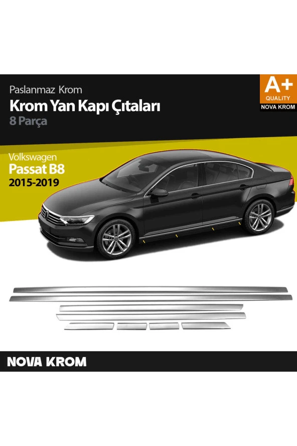 VW Passat B8 Krom Yan Kapı Çıtası 8 Parça 2015 Üzeri ürün görseli 1