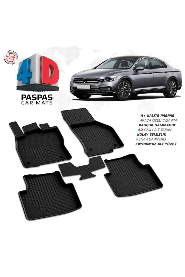VW Passat B8.5 4D Havuzlu Paspas 2019 ve Üzeri A+Kalite ürün görseli 1