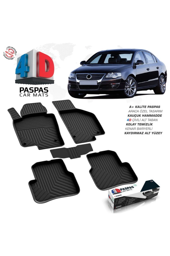 VW Passat B6 4D Havuzlu Paspas 2005-2010 A+Kalite ürün görseli 1