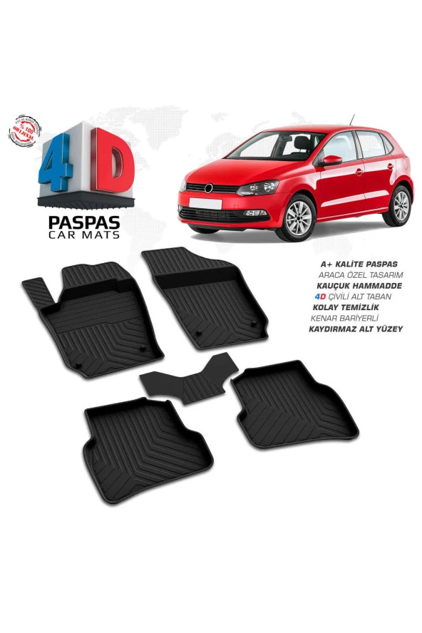 VW Polo 6R 4D Havuzlu Paspas 2009-2017 A+Kalite ürün görseli 1