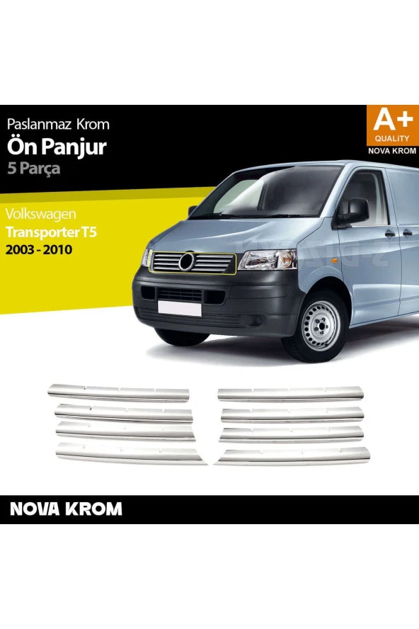 VW T5 Transporter Krom Ön Panjur 8 Prç 2003-2010 ürün görseli 1