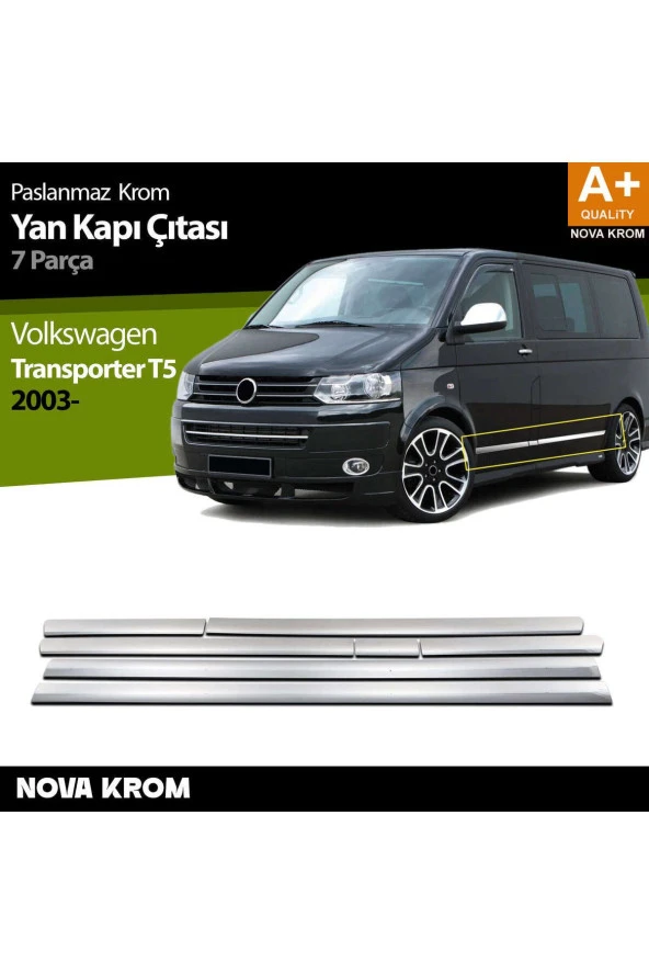 VW T5 Transporter Krom Yan Kapı Çıtası 7 Prç 2003-2010 (U.Ş) ürün görseli 1