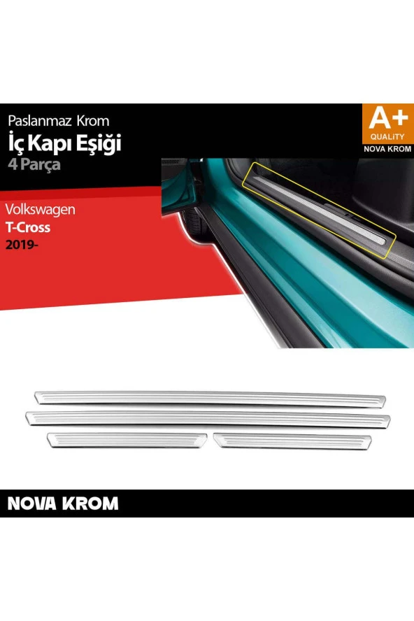 VW T-Cross Krom İç Kapı Eşiği 4 Prç. 2019 Üzeri ürün görseli 1