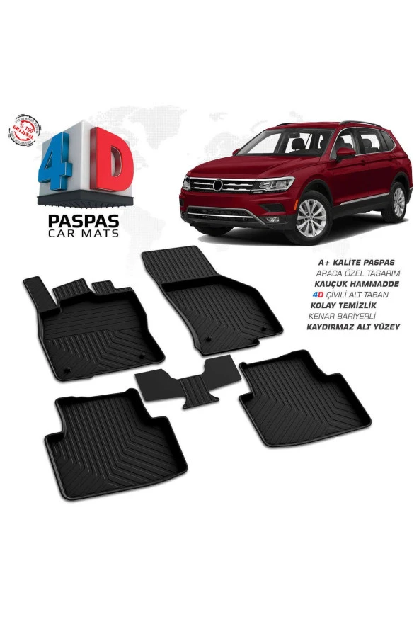 VW Tiguan 4D Havuzlu Paspas 2016 ve Üzeri A+Kalite ürün görseli 1