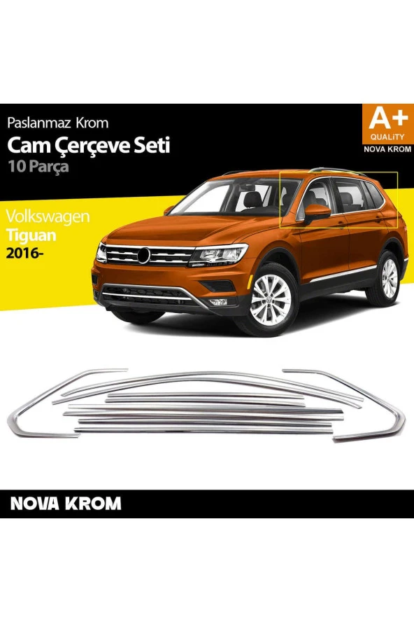 VW Tiguan Krom Cam Çerçevesi 10 Prç. 2016 Üzeri ürün görseli 1