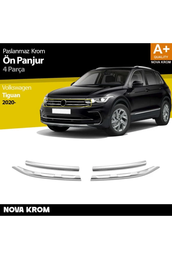 VW Tiguan Krom Ön Panjur 4 Prç. 2020 Üzeri ürün görseli 1