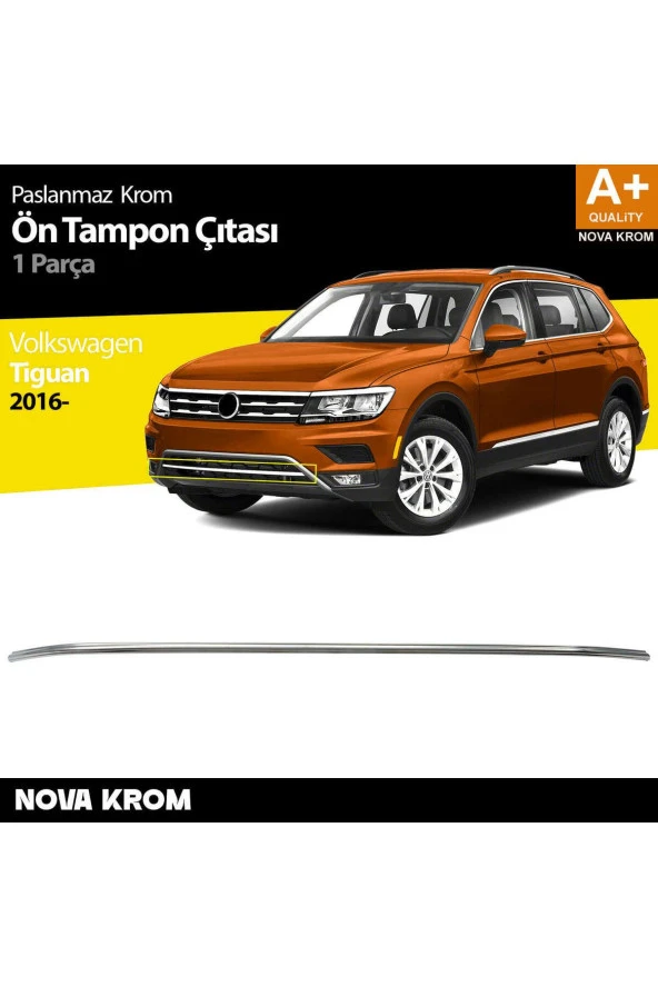 VW Tiguan Krom Ön Tampon Çıtası 2016-2020 ürün görseli 1