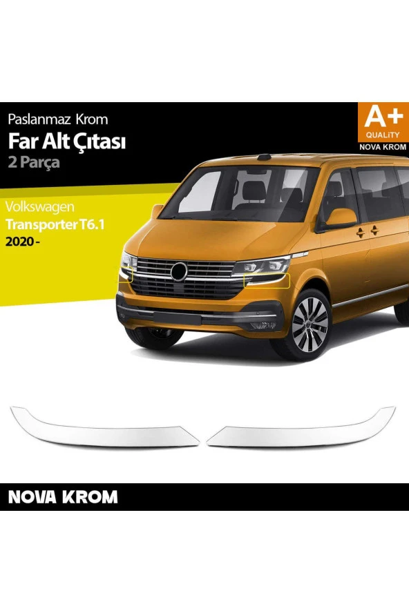 VW Transporter T6.1 Krom Far Alt Çıtası 2 Prç. 2020 Üzeri ürün görseli 1