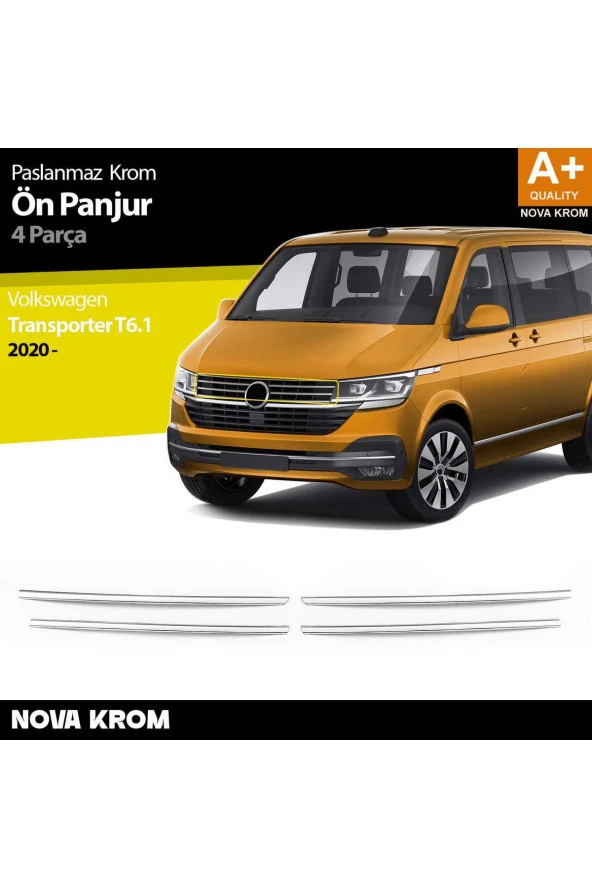 VW Transporter T6.1 Krom Ön Panjur 4 Prç. 2020 Üzeri ürün görseli 1