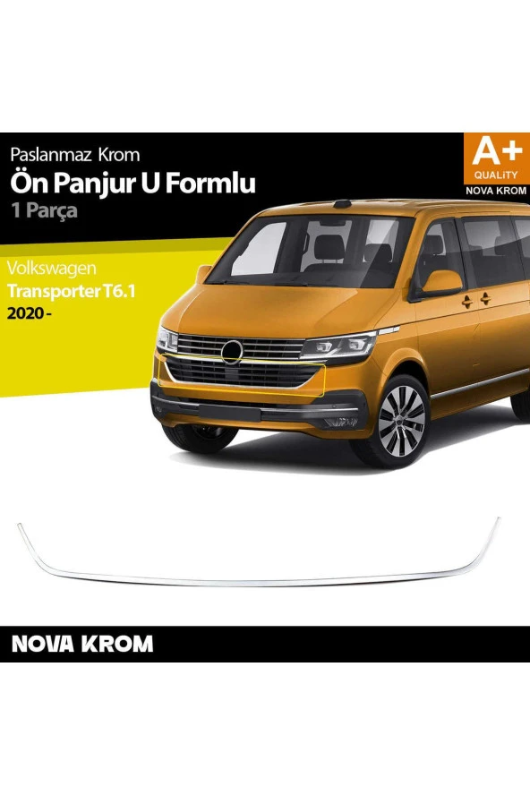 VW Transporter T6.1 Krom U Formlu Ön Panjur Çıtası 2020 Üzeri ürün görseli 1