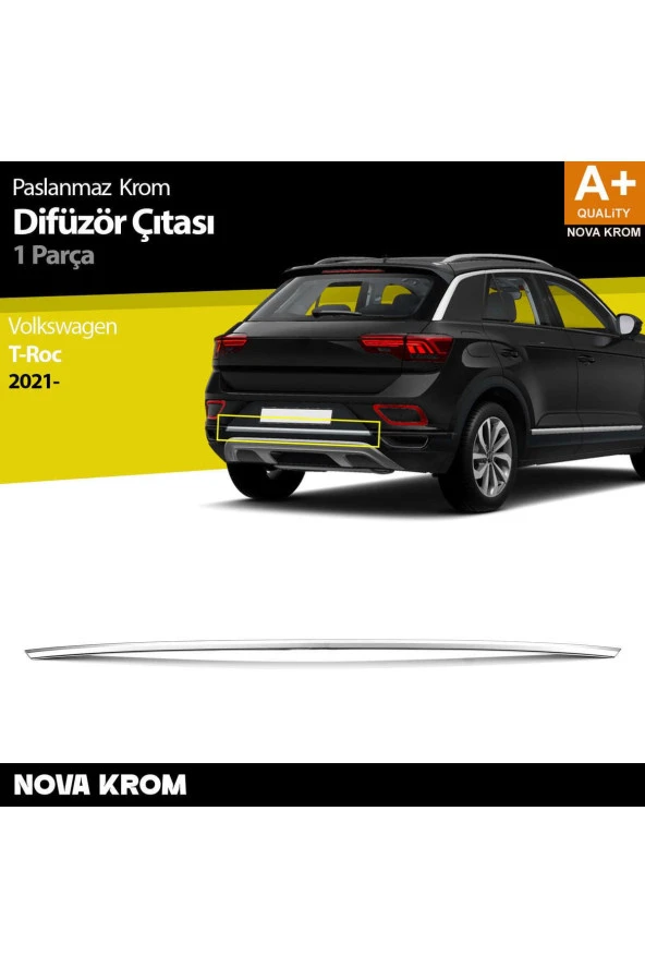VW T-Roc Krom Difüzör Çıtası Orta Parça 2019 Üzeri ürün görseli 1