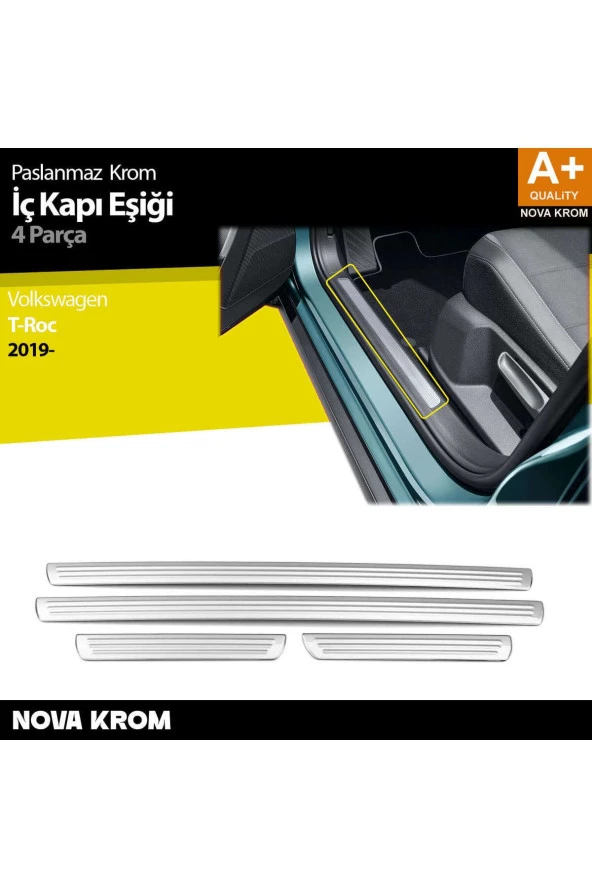 VW T-Roc Krom İç Kapı Eşiği 4 Prç. 2019 Üzeri ürün görseli 1