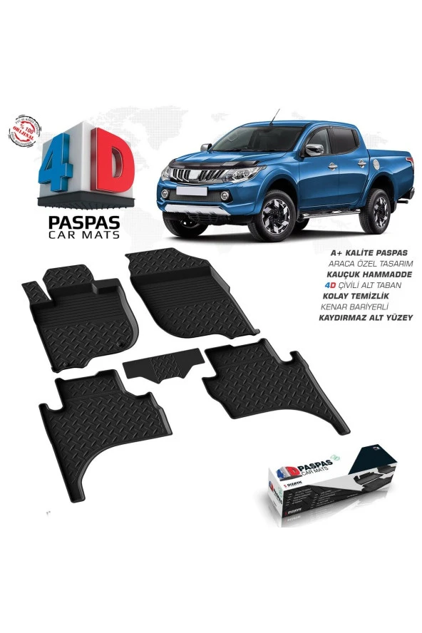 Mitsubishi L200 Uyumlu 4D Havuzlu Paspas 2015 Üzeri A+Kalite ürün görseli 1
