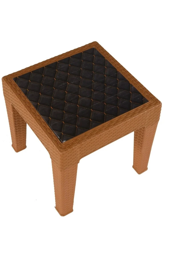 Almina Rattan Sehpa 45x45 Cm Kamp Masa Sehpa Ve Piknik Seti Taba Renk 6 Adet ürün görseli 1