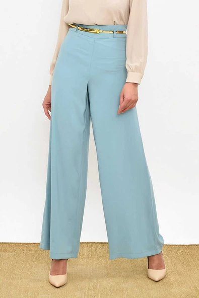 Fermuarlı Kemer Aksesuarlı Pantolon Etek 0125 Mint ürün görseli 1
