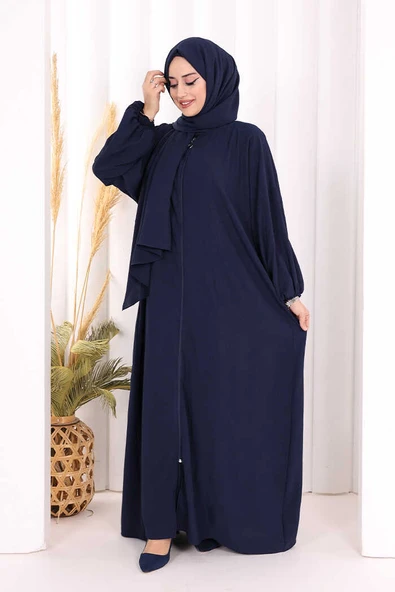 Şallı Namaz Elbisesi 3857 Lacivert - Resim 2