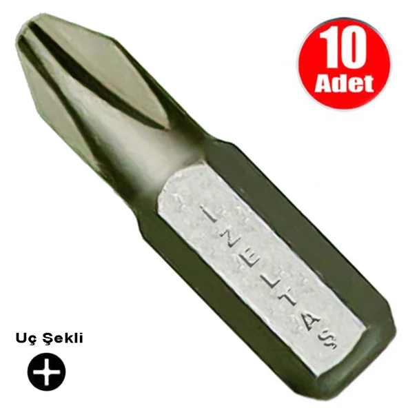 İzeltaş Bits Uç Yıldız Matkap Vidalama Ucu Ph2 x 25 mm - 10 Adet ürün görseli 1